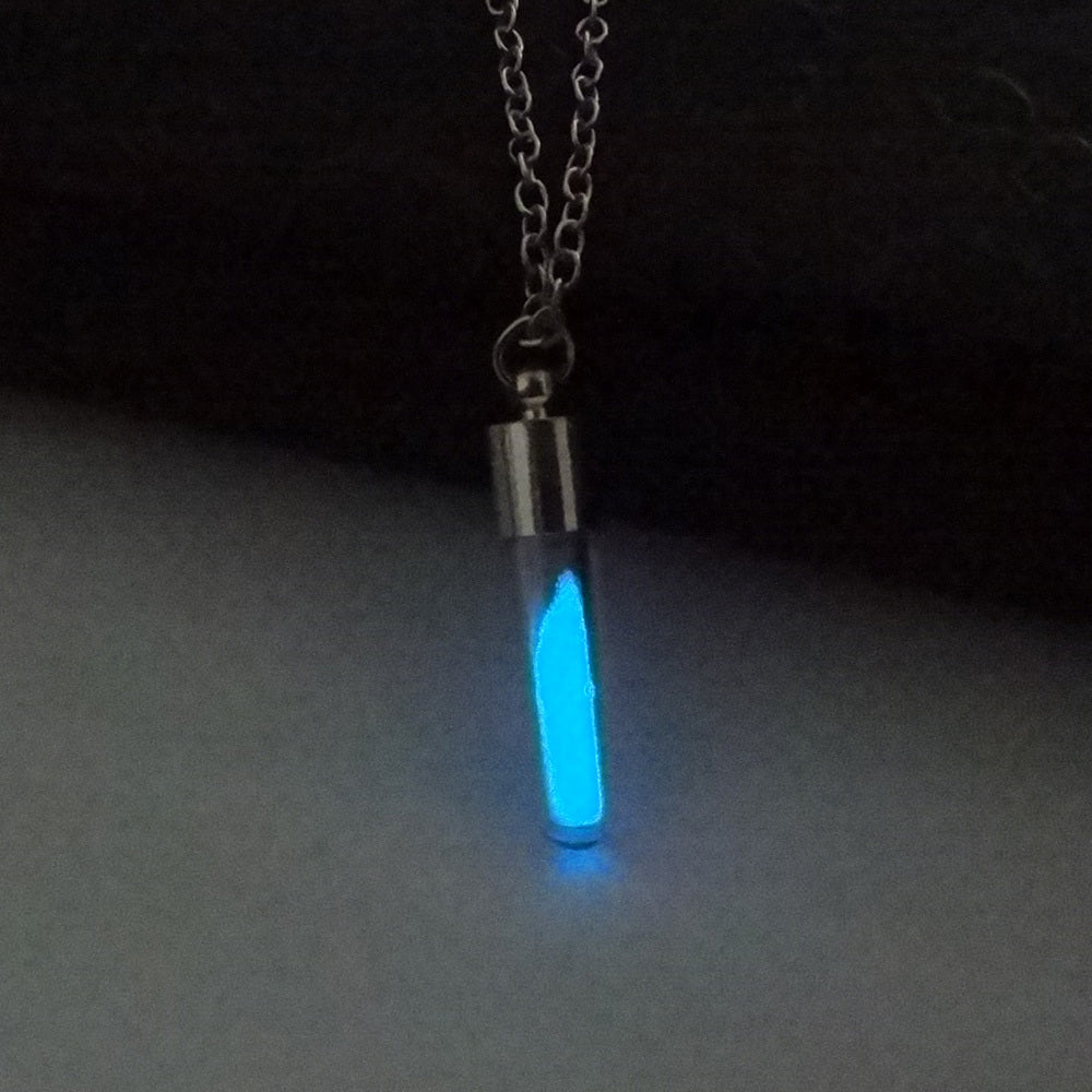 Glass Tube Luminous Powder Necklace